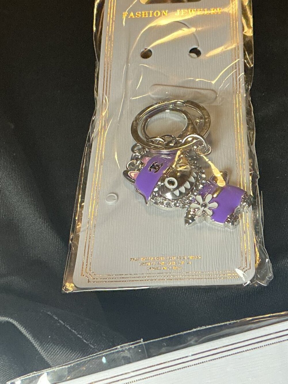 ★ Purple Baseball Player Keychain Silver Hardware Bag Charm New
